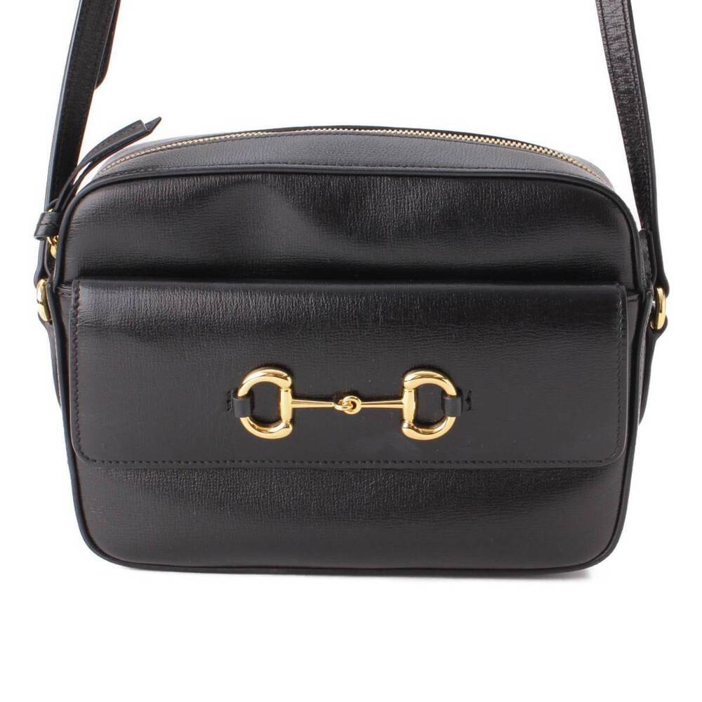 Gucci Bag Leather Shoulder Black Horsebit - Picture 2 of 8